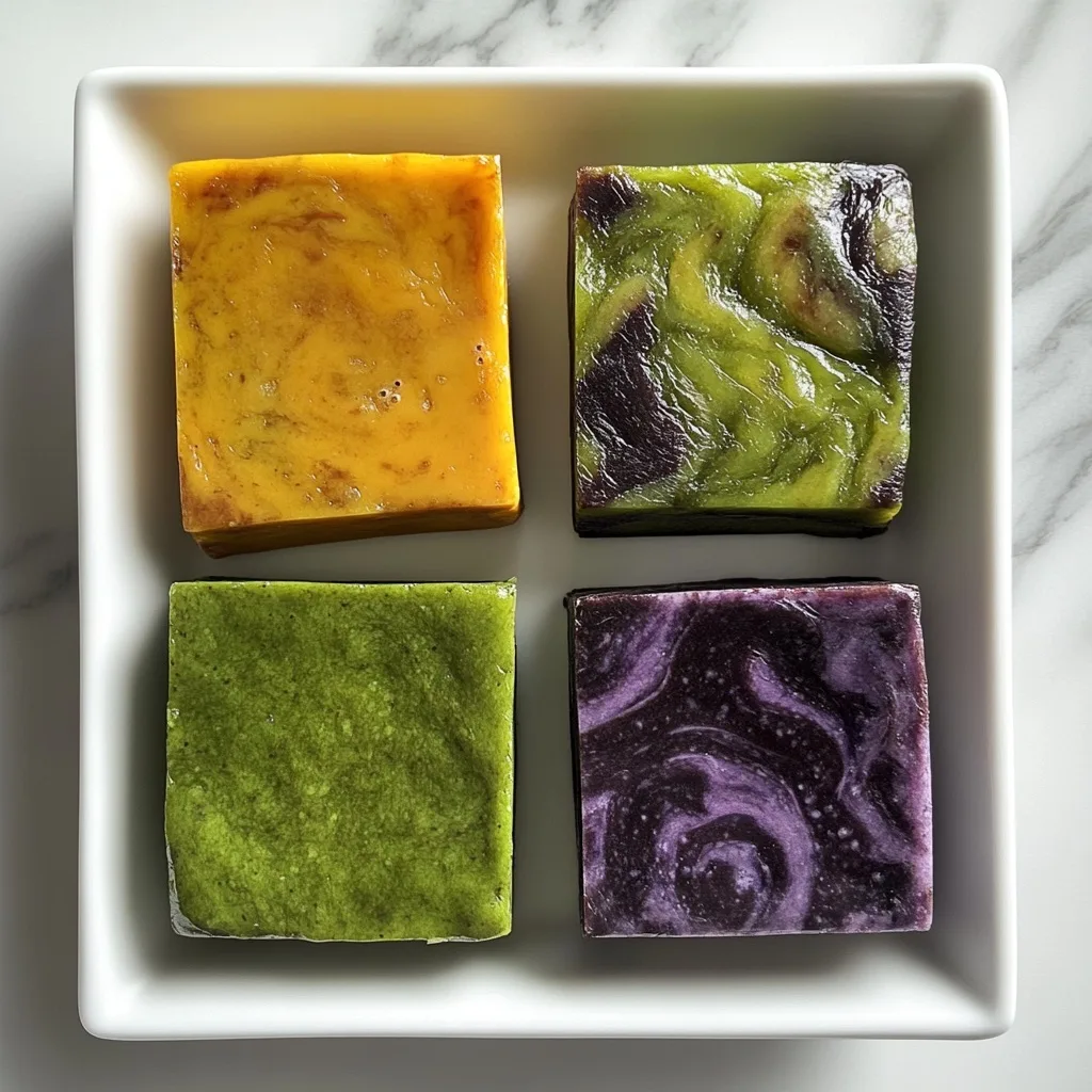 Butter Mochi Hawaii – A Chewy Island Classic You’ll Love Butter Mochi Hawaii colorful butter mochi hawaii flavor variations in white square dish