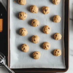 Chickpea Flour Cookies – Healthy, Chewy, Gluten-Free Delight Chickpea Flour Cookies Scooped chickpea flour cookie dough balls on baking sheet