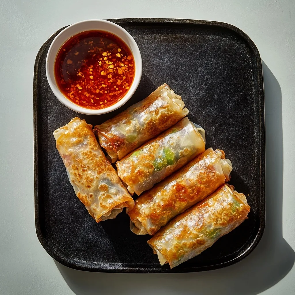Taste Air Fryer Rice Paper Noodle Rolls: A Crispy, Healthy Appetizer You'll Love Taste Air Fryer Rice Paper Noodle Rolls Crispy air fryer rice paper noodle rolls served with chili dipping sauce