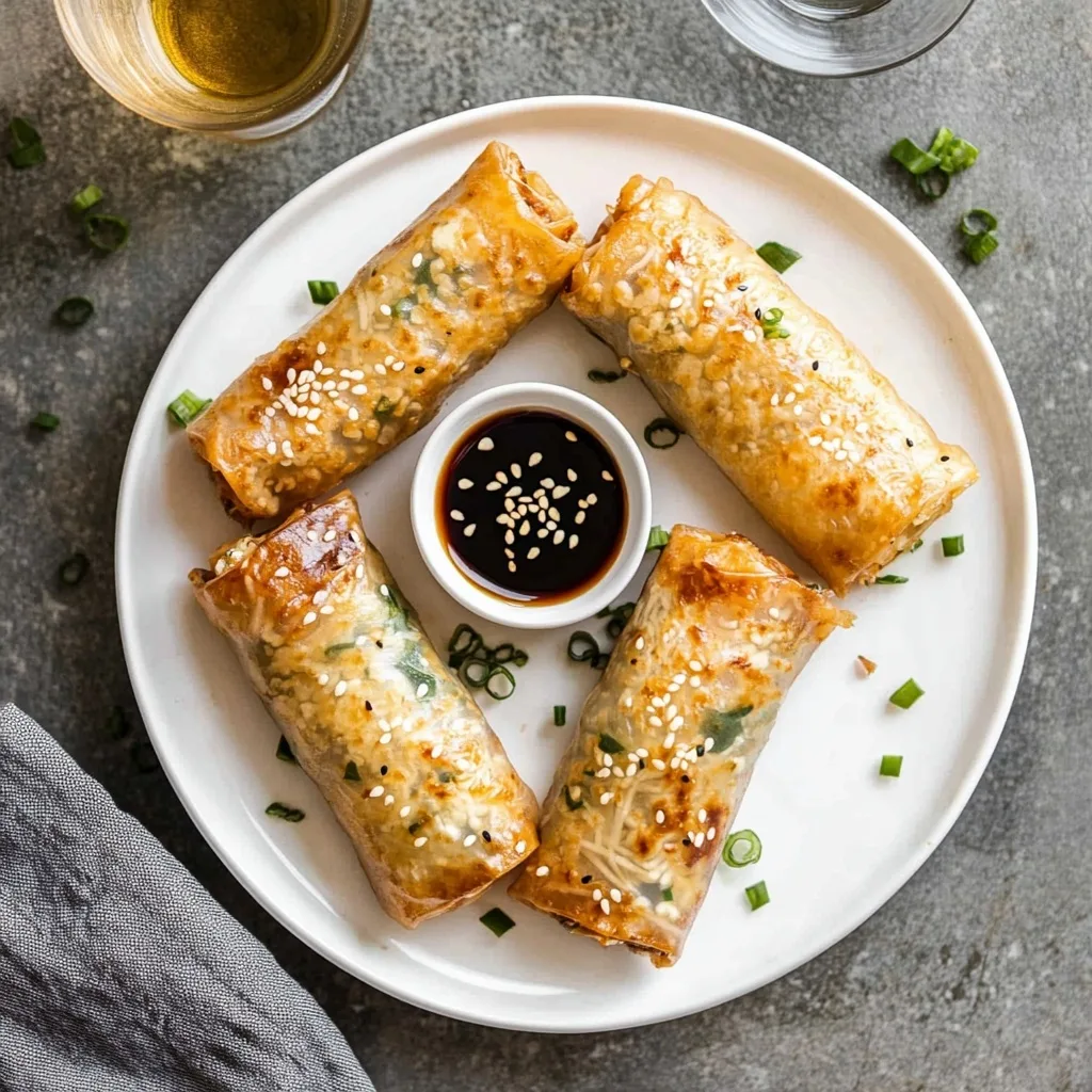 Taste Air Fryer Rice Paper Noodle Rolls: A Crispy, Healthy Appetizer You'll Love Taste Air Fryer Rice Paper Noodle Rolls Close-up of aste Air Fryer Rice Paper Noodle Rolls with green onion garnish