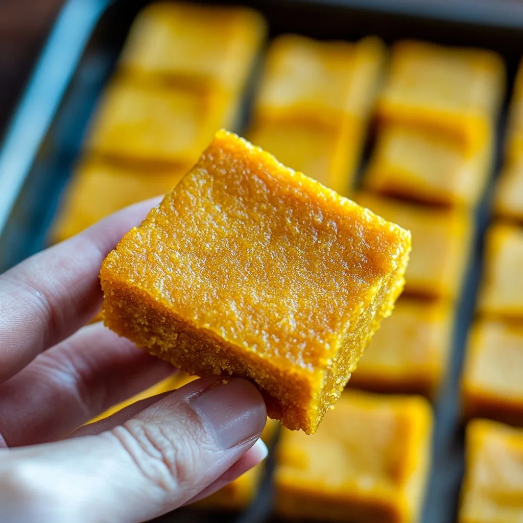 Pumpkin Butter Mochi Hawaii Recipe: A Chewy, Cozy Dessert You’ll Crave All Fall Pumpkin Butter Mochi Hawaii Recipe Pumpkin butter mochi hawaii recipe square held up, ready to eat