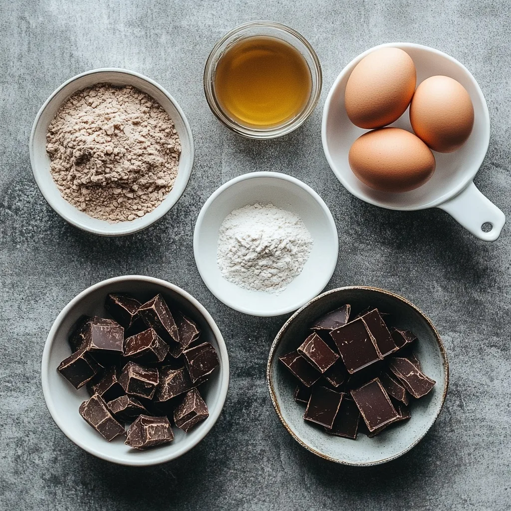 Tigernut Flour Brownies: A Nut-Free, Gluten-Free Delight Tigernut Flour Brownies Ingredients for tigernut flour brownies including flour, eggs, chocolate, and coconut sugar